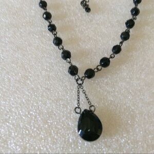 Vintage black beads necklace